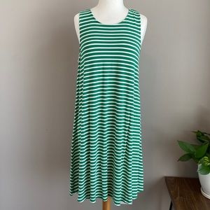 Old Navy green & white striped dress